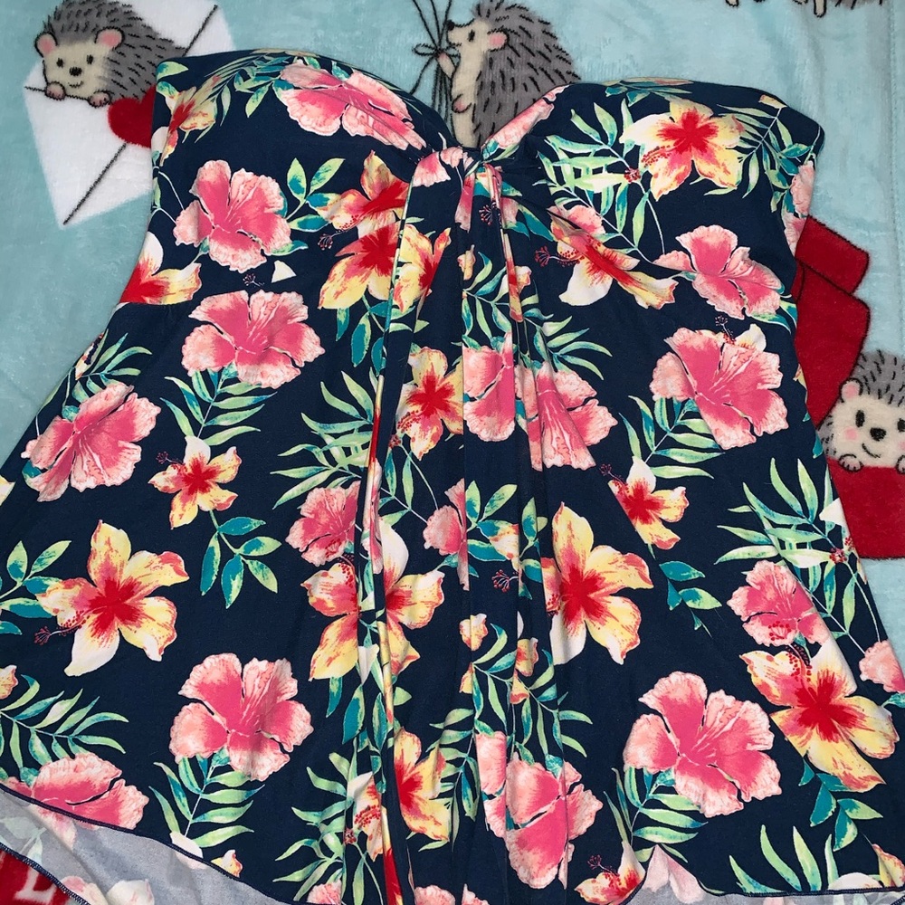 Strapless Hawaiian shirt